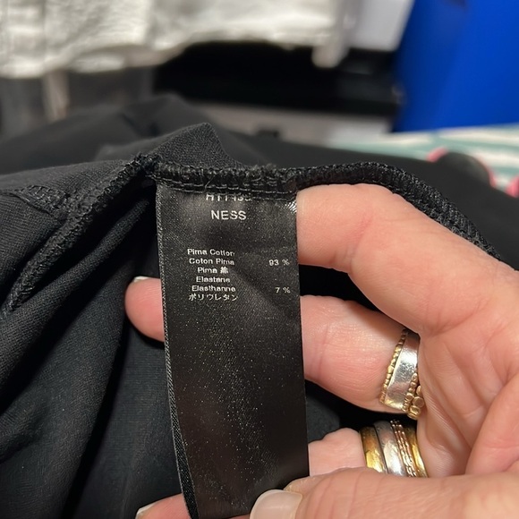 Anne Fontaine Black Ness Faux Wrap Dress with Silver Trim Accent Size 44/US12 - Picture 8 of 12